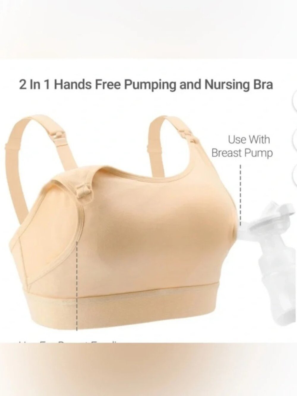 Momcozy Nude Tan Nursing Pumping Bra Size Large